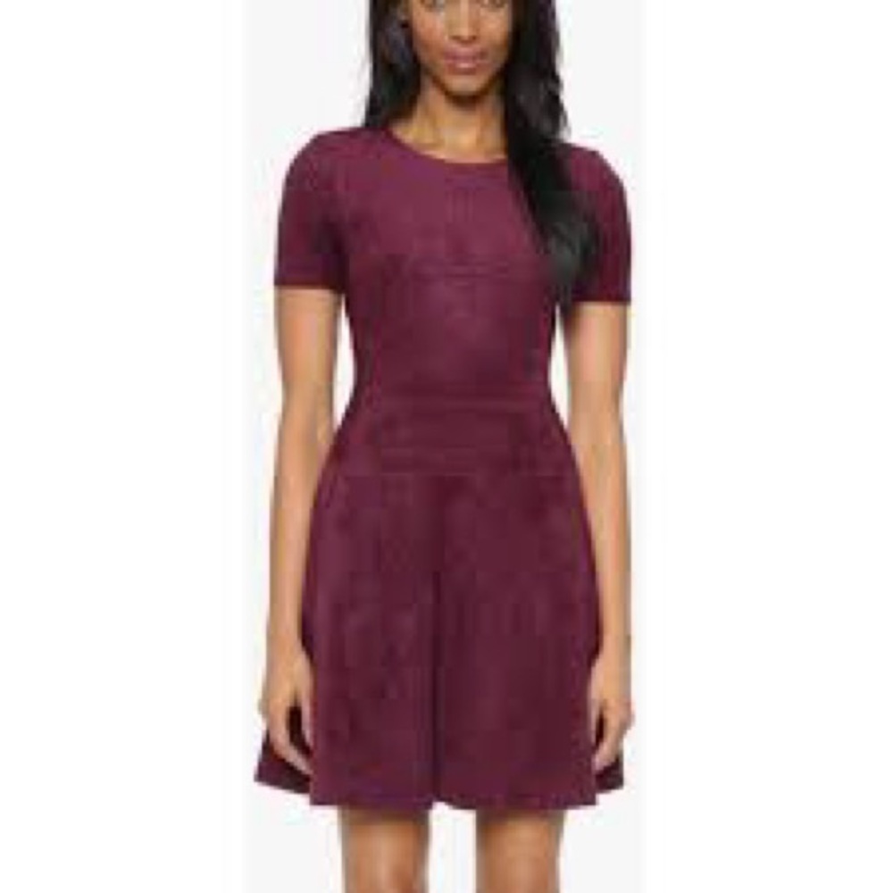 BCBGMaxAzria | Faux Suede Darra Midi Dress in Bordeaux